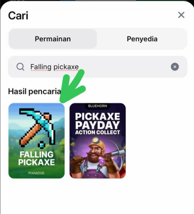 Cara mencari Falling Pickaxe